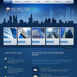 Webáruház készítés  Kék és fekete Architecture honlap sablon 
